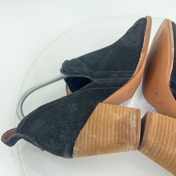 Jeffrey Campbell Cromwell Ankle Boots Women's 9 Black Suede Pointed Toe Western - Picture 11 of 16